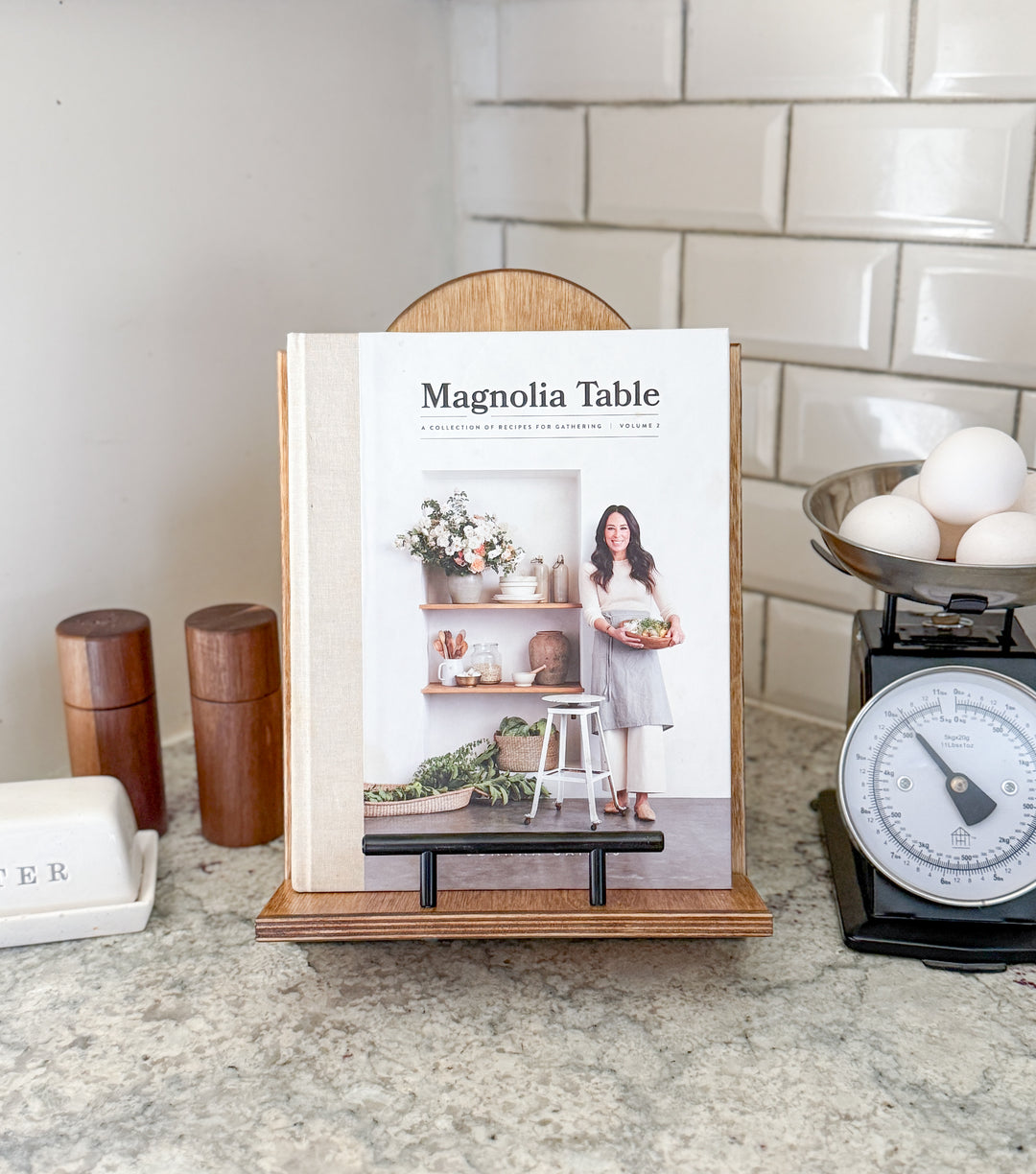 Golden Oak stained cookbook holder