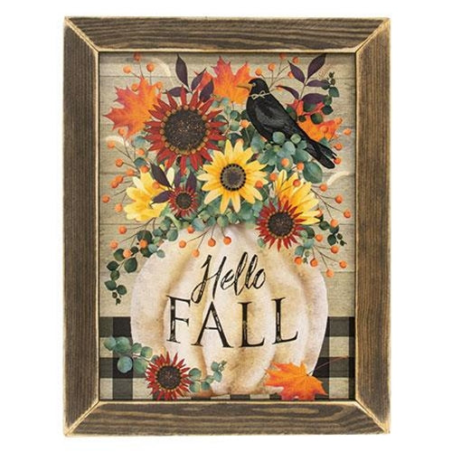 Fall pumpkin bouquet framed print