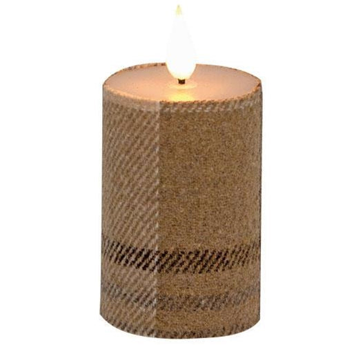 Fall plaid realistic candle 3 inch candle