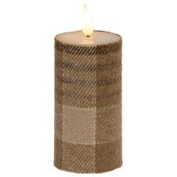 Fall plaid realistic candle 4 inch candle