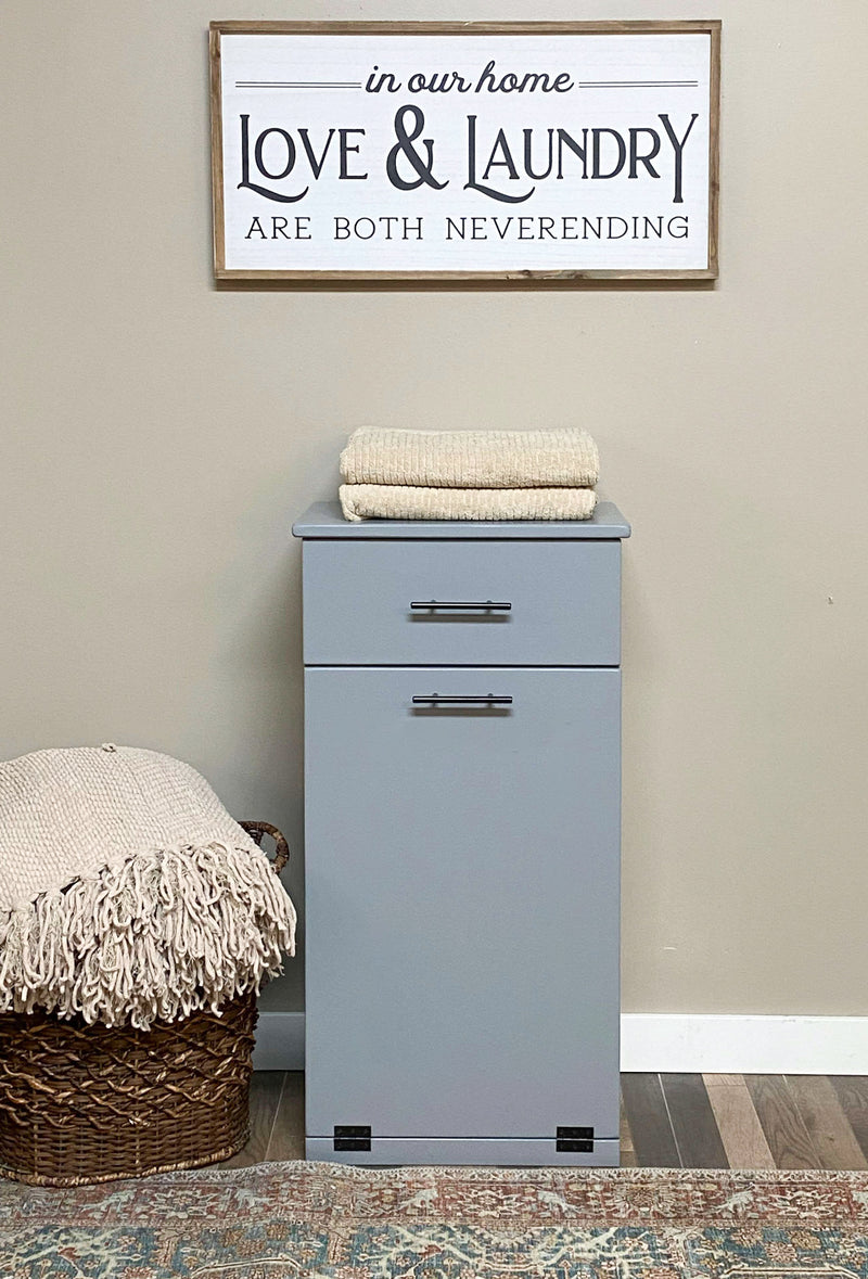 Sinclair Laundry with a Storage Drawer in Gray with Modern Door