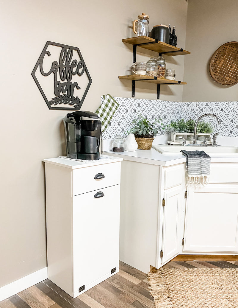 Sinclair with a Storage Drawer in White with Modern Door