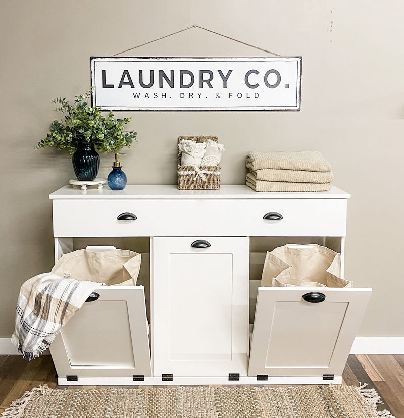Templeton Laundry with a Storage Drawer in White