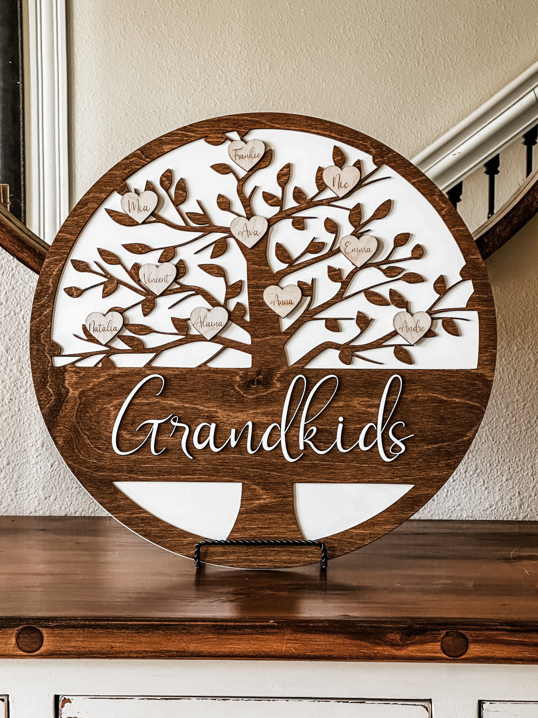 Grandkids family tree personalized sign