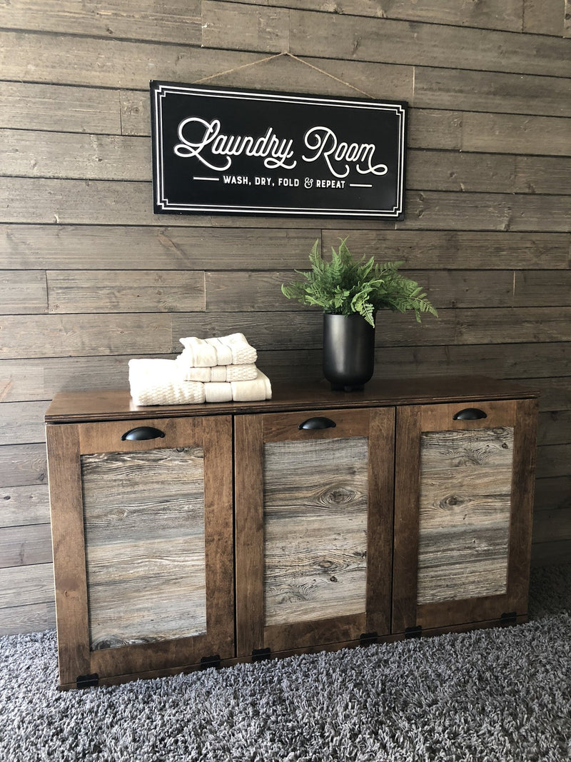 Templeton laundry in warm brown stained wood