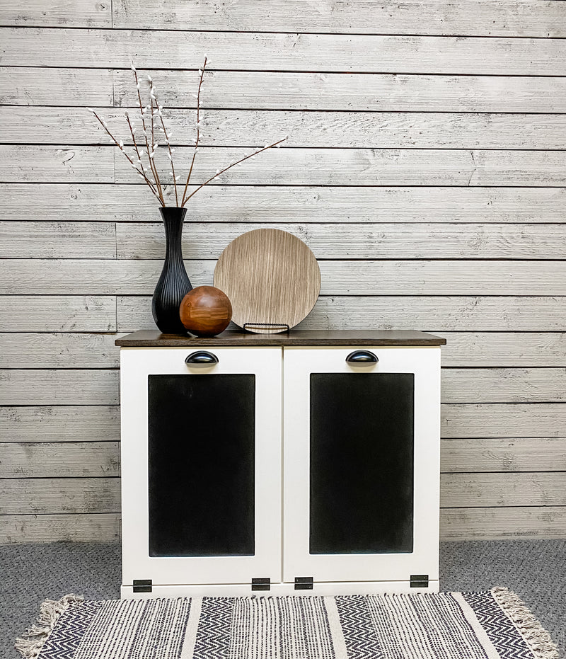 Dashwood in White with a Dark Brown Stained Top