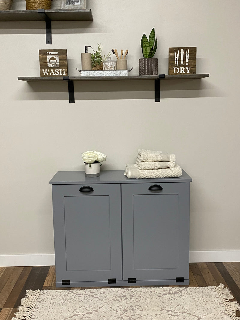 Dashwood laundry in dark gray farmhouse doors