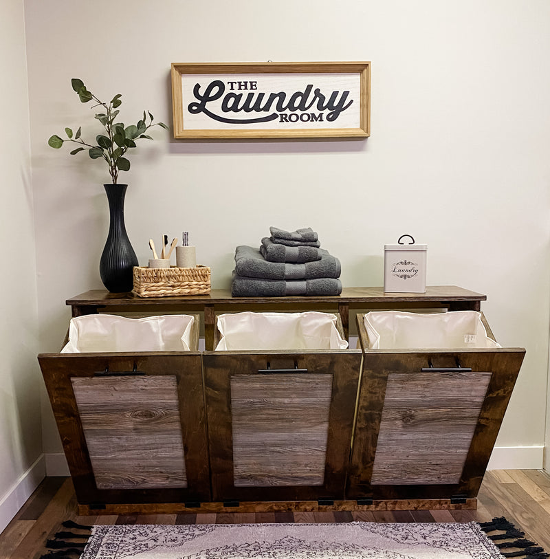 Templeton laundry in warm brown stained wood