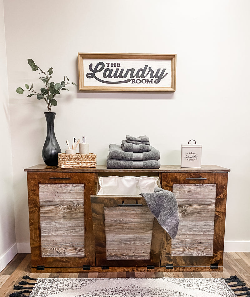 Templeton laundry in warm brown stained wood