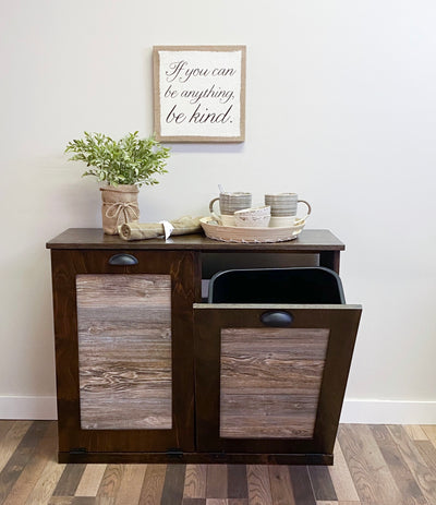 Trash Bin Cabinet, Trash Can Cabinet, Tilt Out Cabinet, Wood Trash Rec –  thefurniturefarm