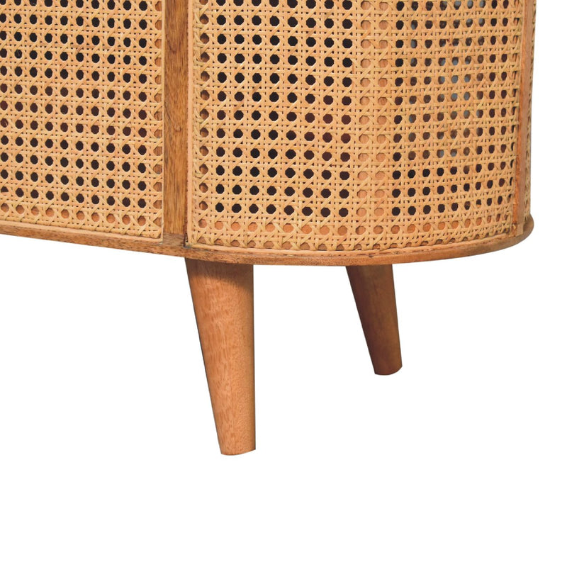 Rattan rounded lid up blanket box