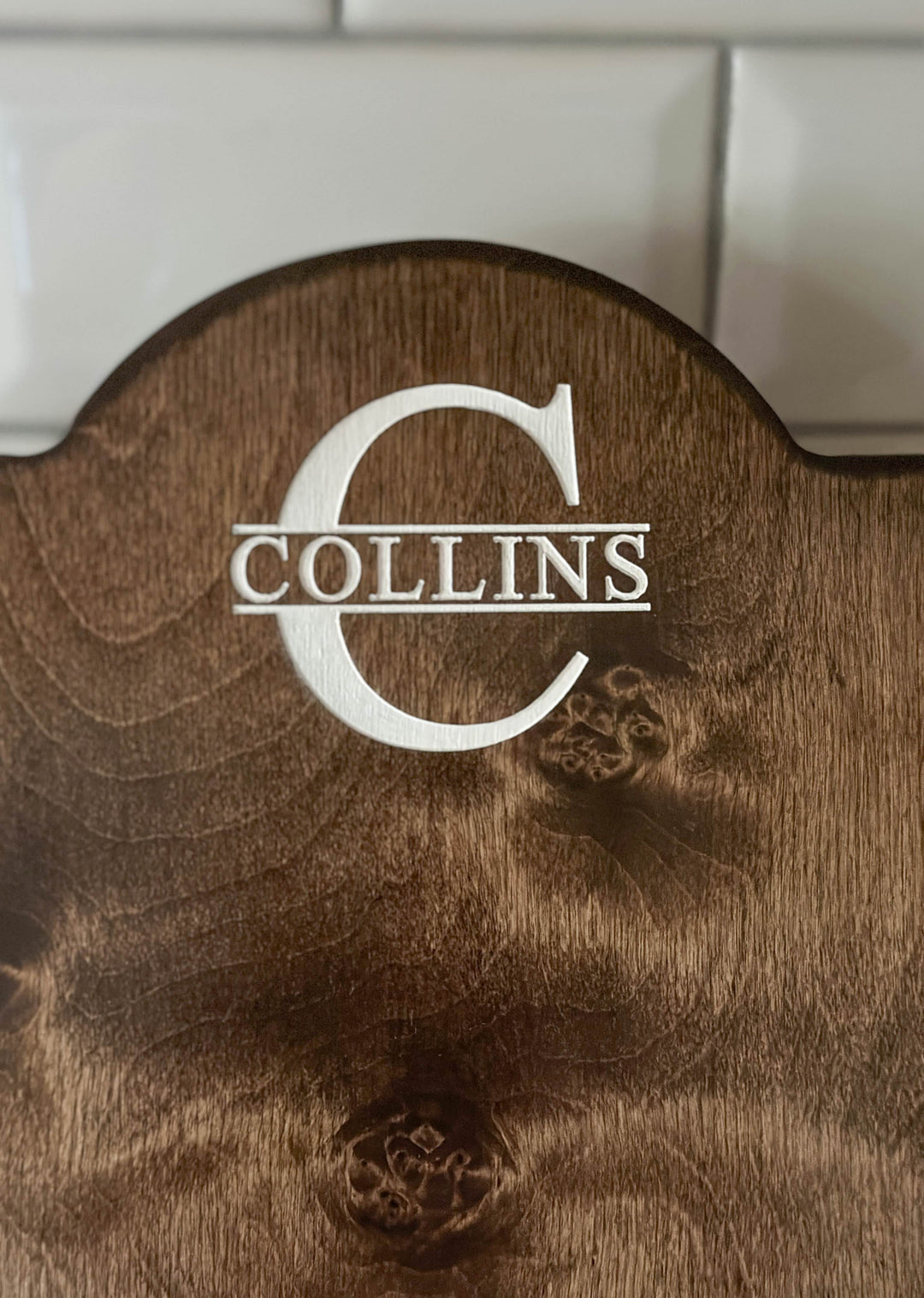 Monogram style cookbook holder with painted inset