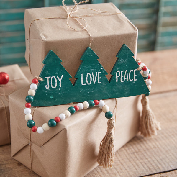 Love Joy Peace Christmas Garland Beads