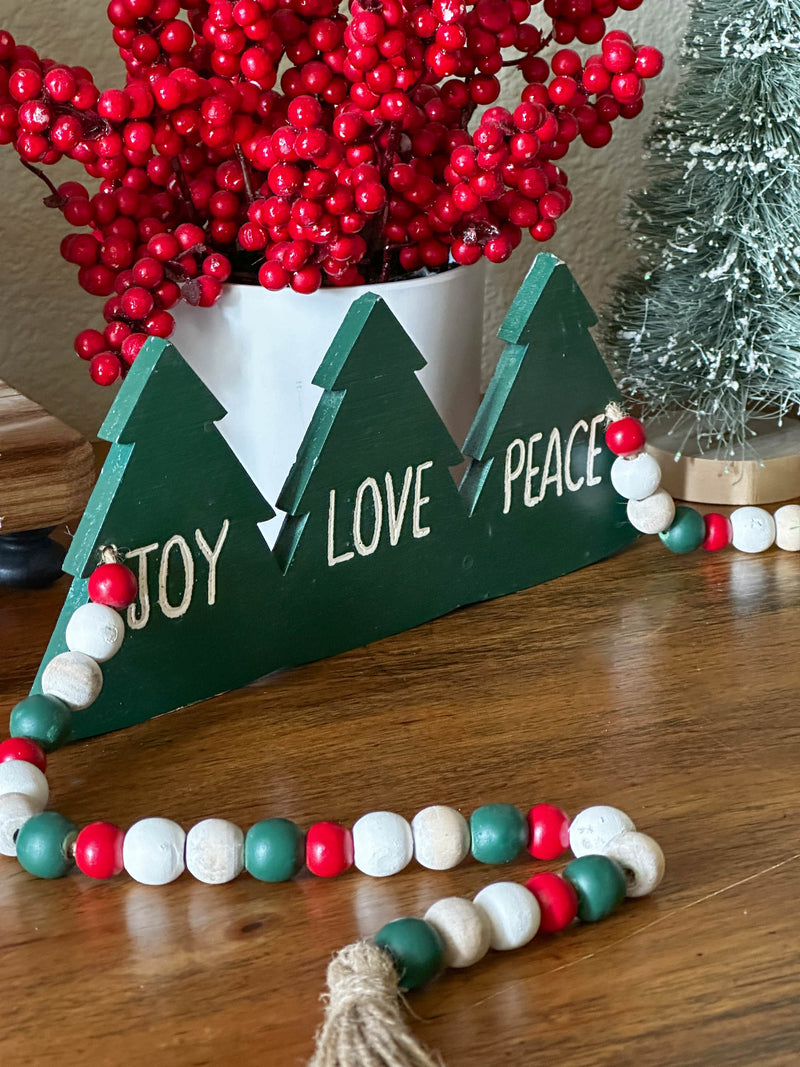 Love Joy Peace Christmas Garland Beads