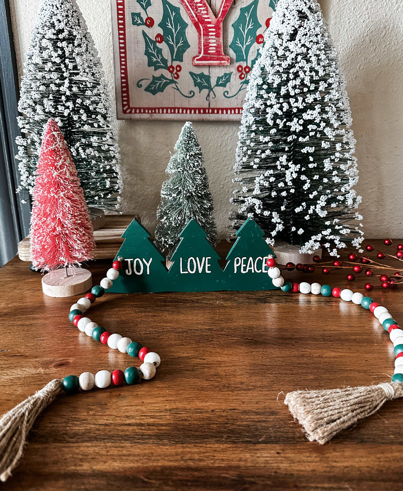 Love Joy Peace Christmas Garland Beads