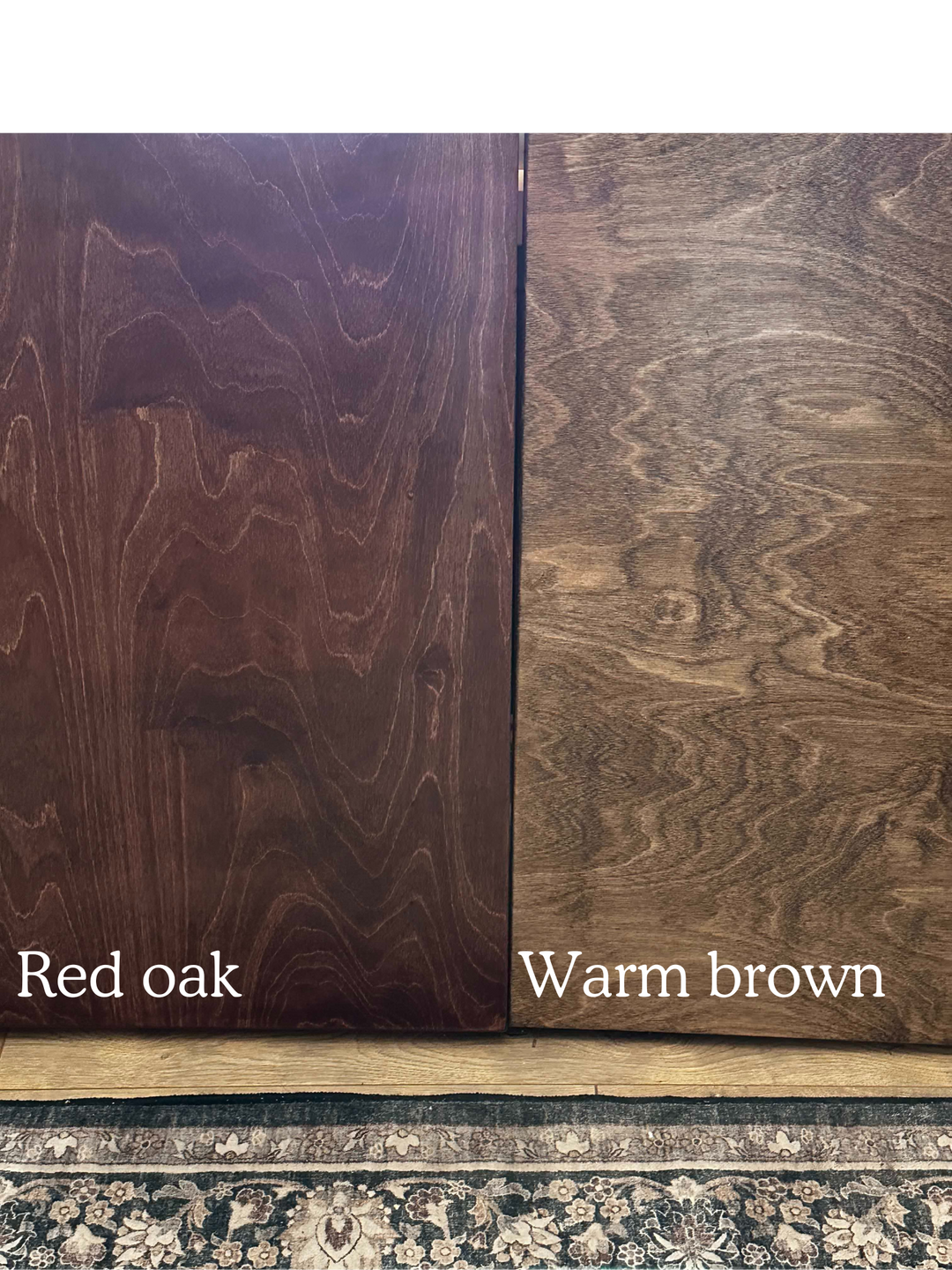 Clean and simple red oak stain color stove cover