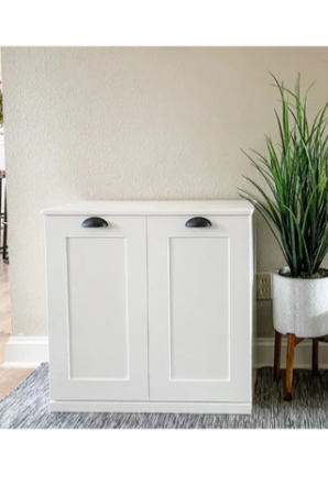 Double style pet food storage in white farmhouse style - more colors
