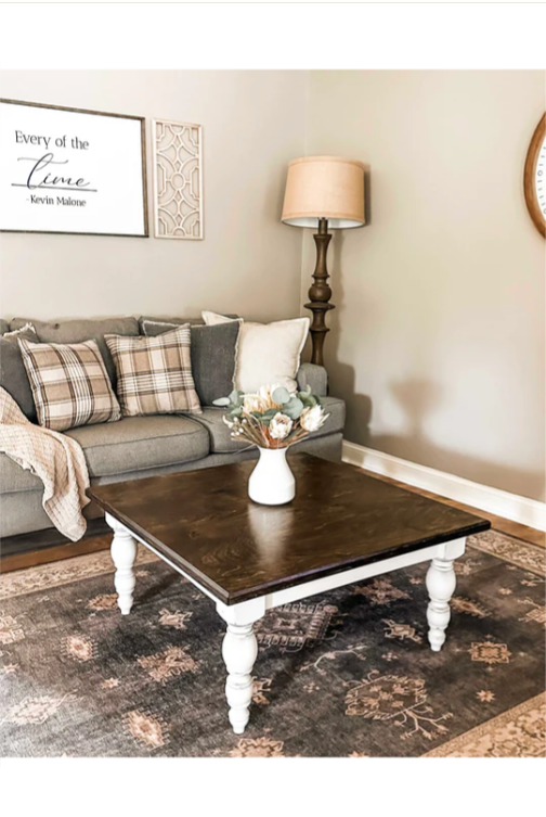 Airy farmhouse coffee table square