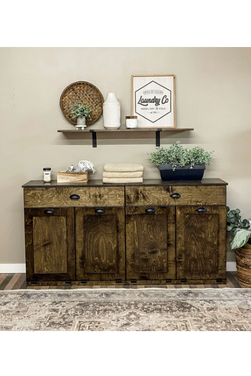 Livingston Laundry with a storage drawer in dark brown - wood