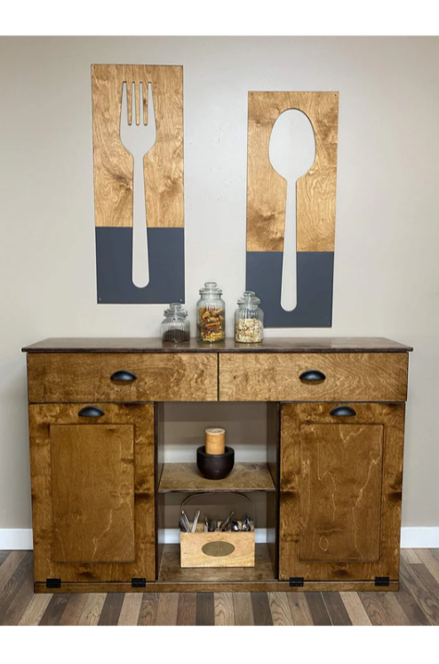 Templeton with a Storage Drawer and Open Shelving in Warm Brown
