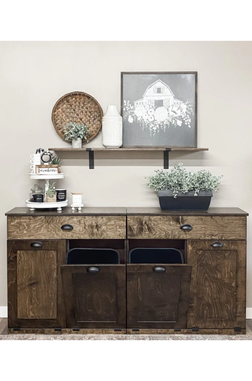 Livingston with a storage drawer in in dark brown - wood