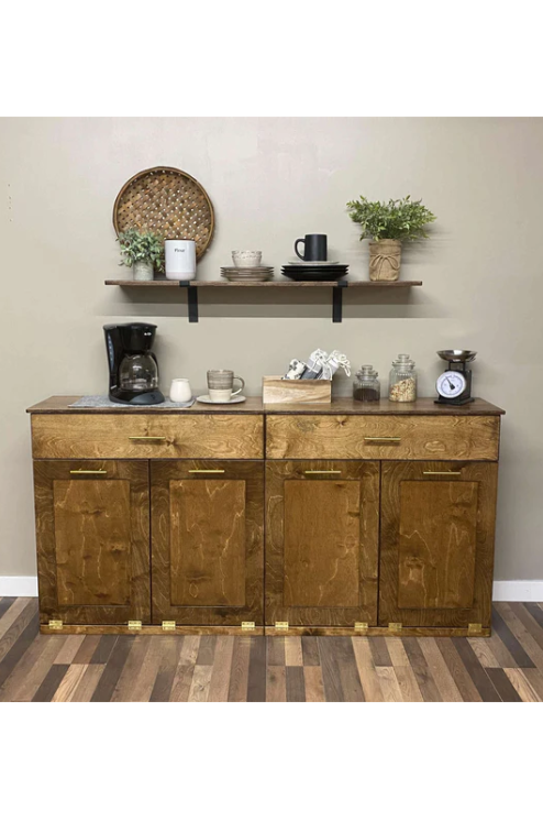 Livingston with a storage drawer in warm brown