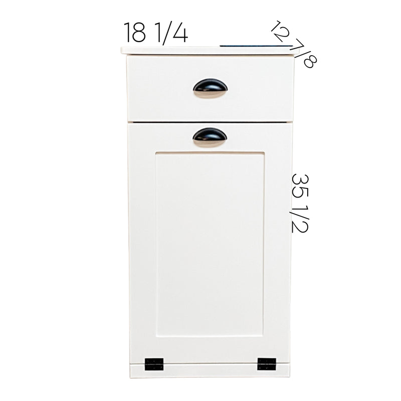 Sinclair with a storage drawer in warm brown