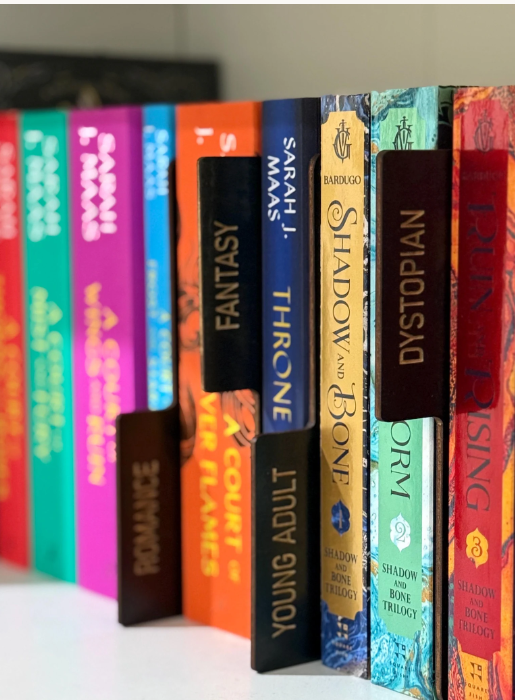 Book collection organizers in black