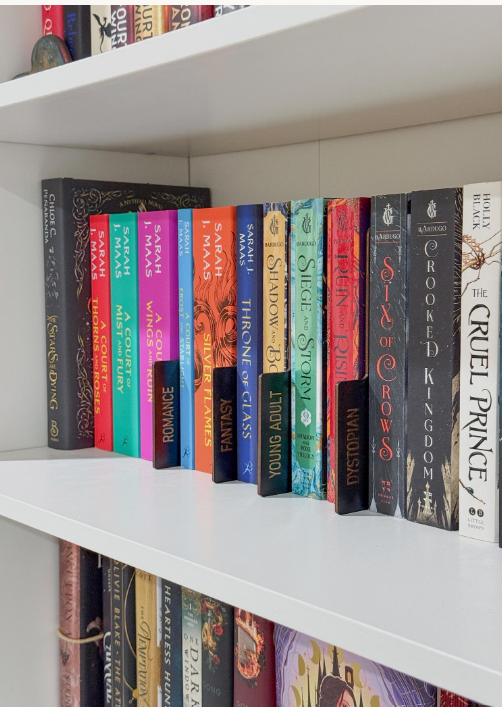 Book collection organizers in black