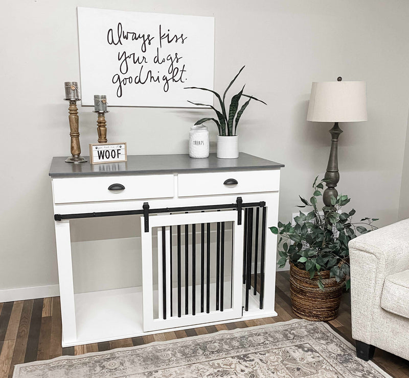 Dog kennel in white