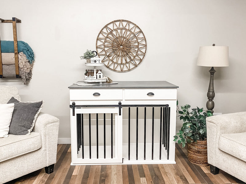 Dog kennel in white