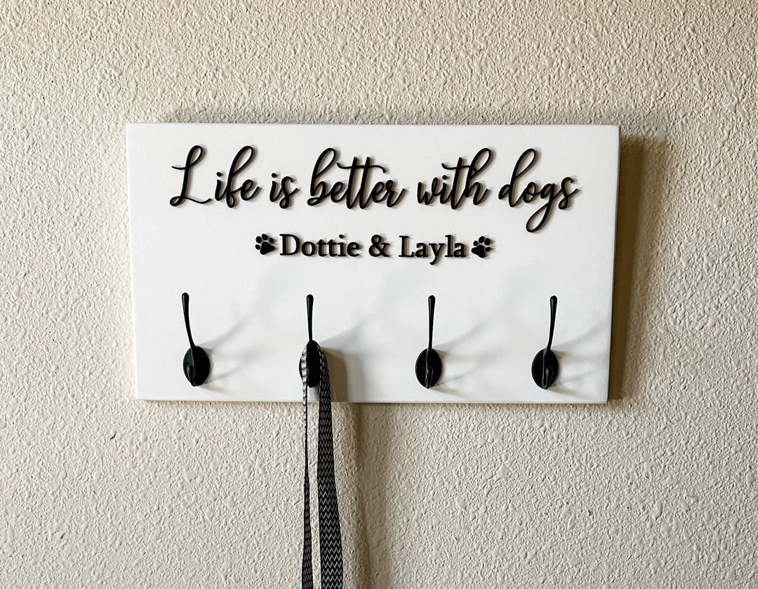 personalized dog leash sign