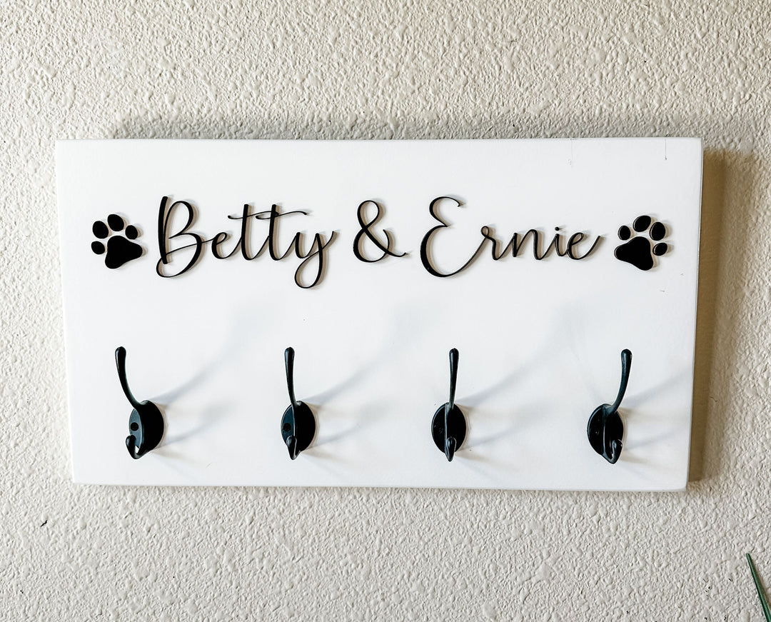 personalized dog leash sign