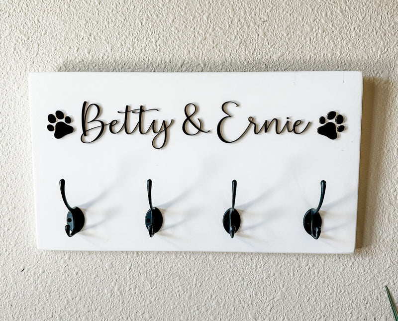 personalized dog leash sign