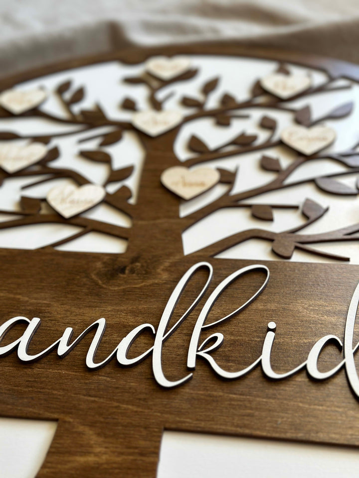 Grandkids family tree personalized sign