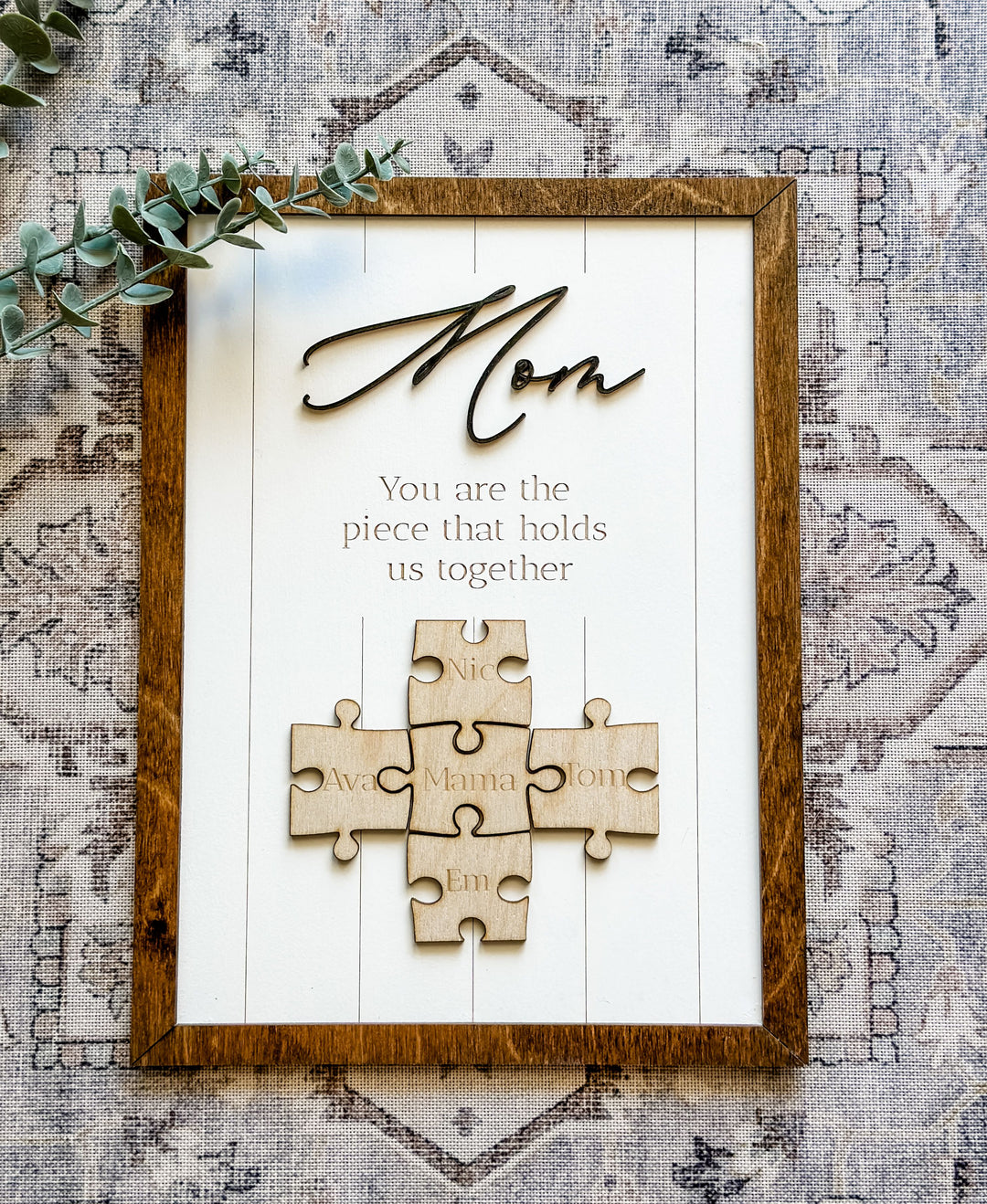 Family tree personalized puzzle sign
