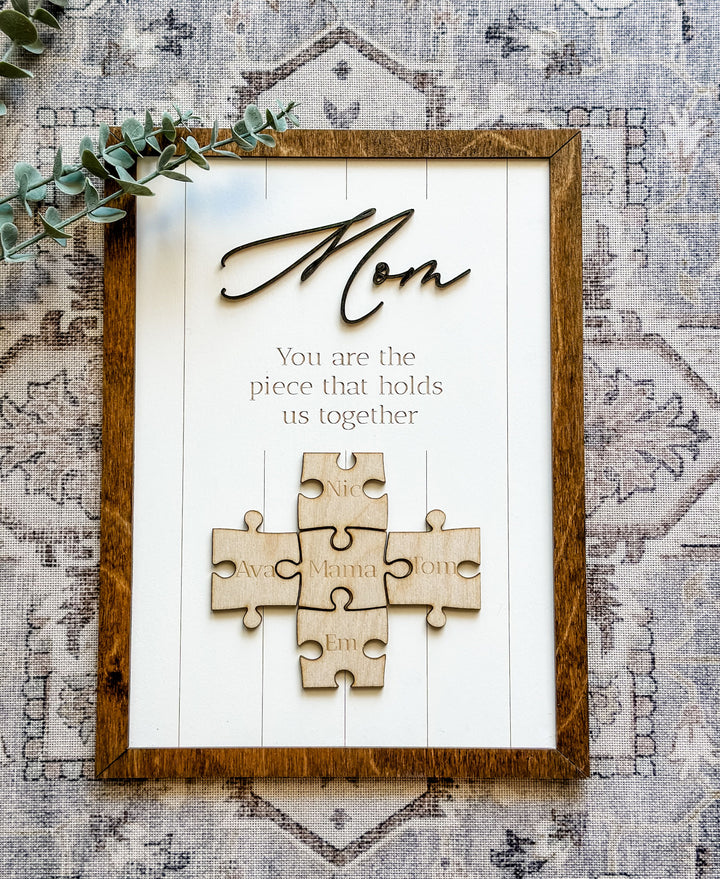 Family tree personalized puzzle sign