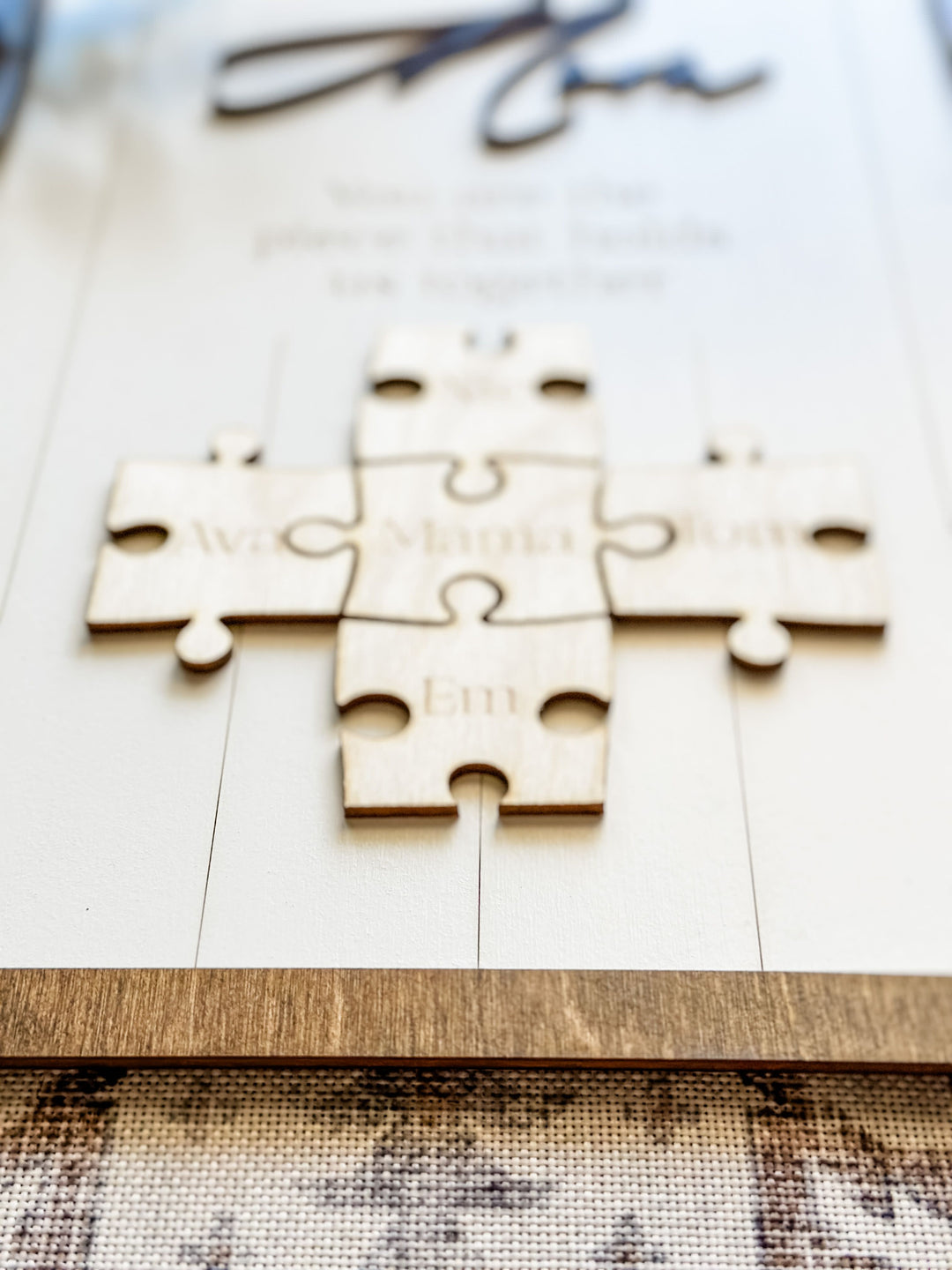 Family tree personalized puzzle sign