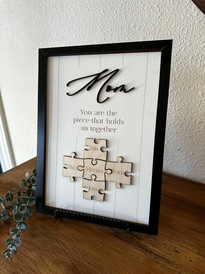 Family tree personalized puzzle sign