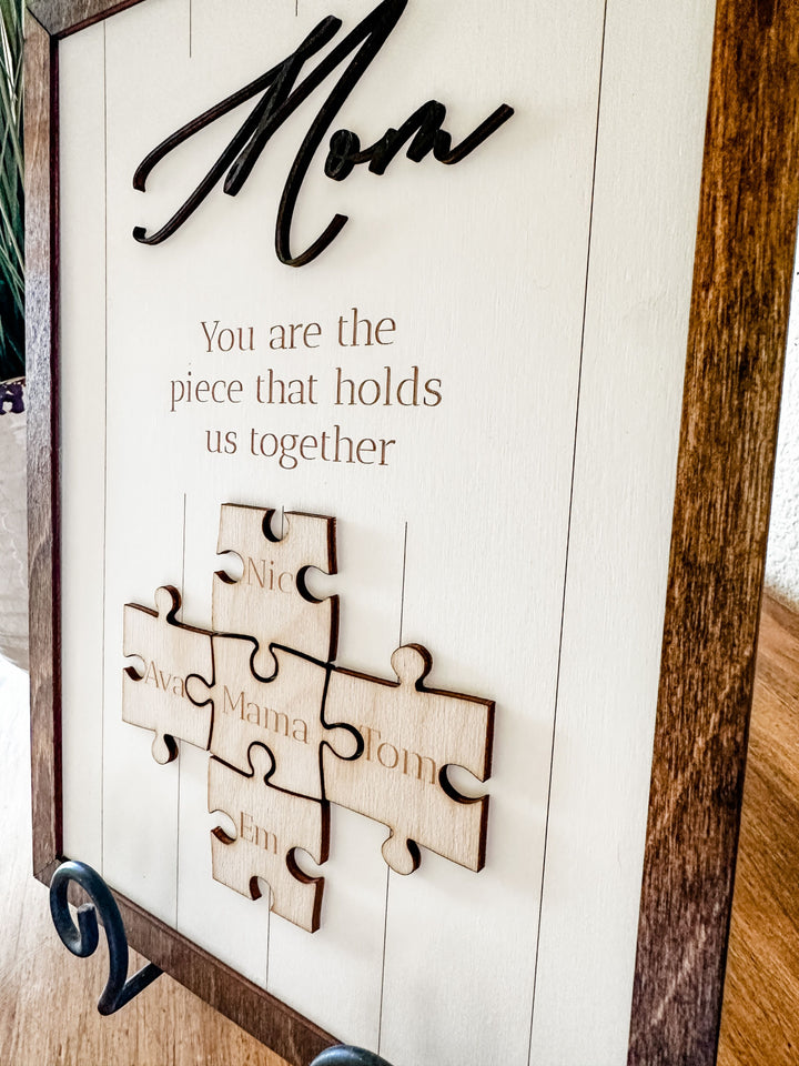 Family tree personalized puzzle sign