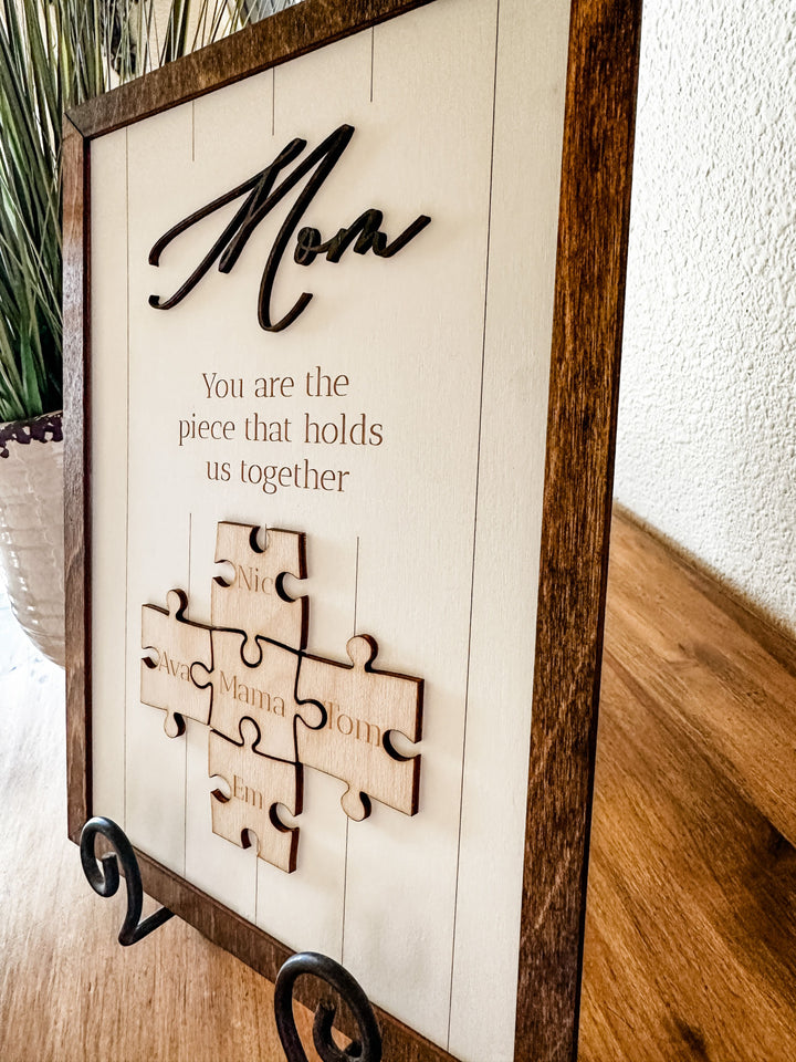 Family tree personalized puzzle sign