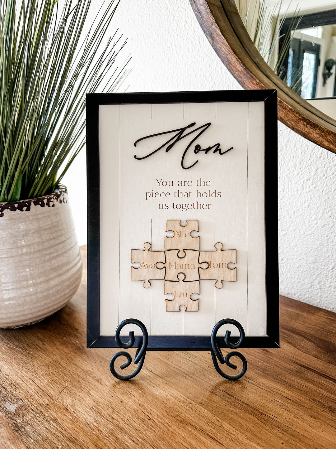 Family tree personalized puzzle sign