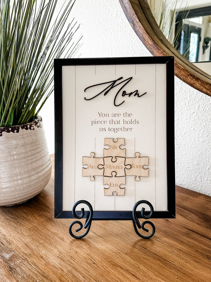 Family tree personalized puzzle sign