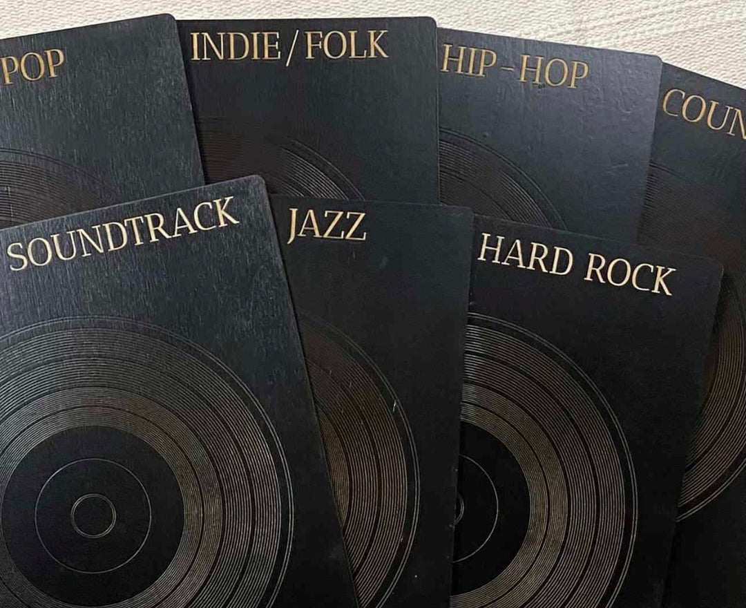 Custom vinyl album dividers black (genre or year)