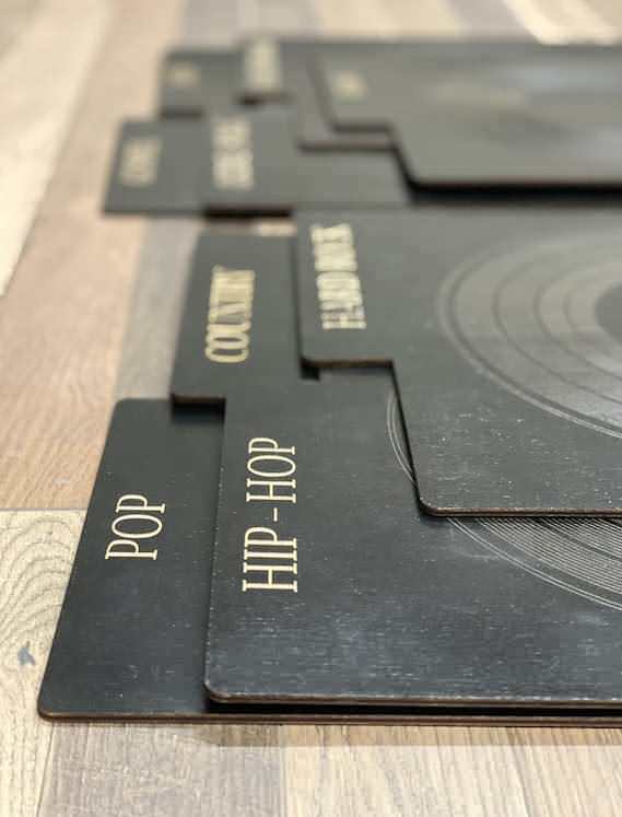 Custom vinyl album dividers black (genre or year)