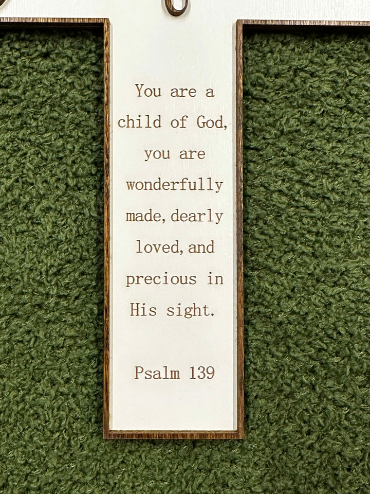 Personalized cross for baptism, christening, child dedications, first communion, etc.
