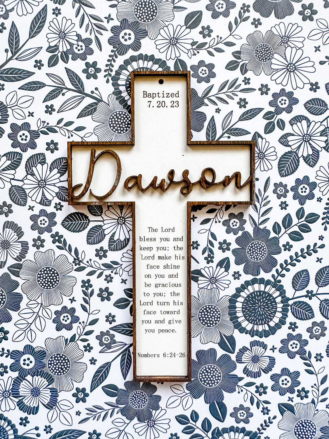 Personalized cross for baptism, christening, child dedications, first communion, etc.