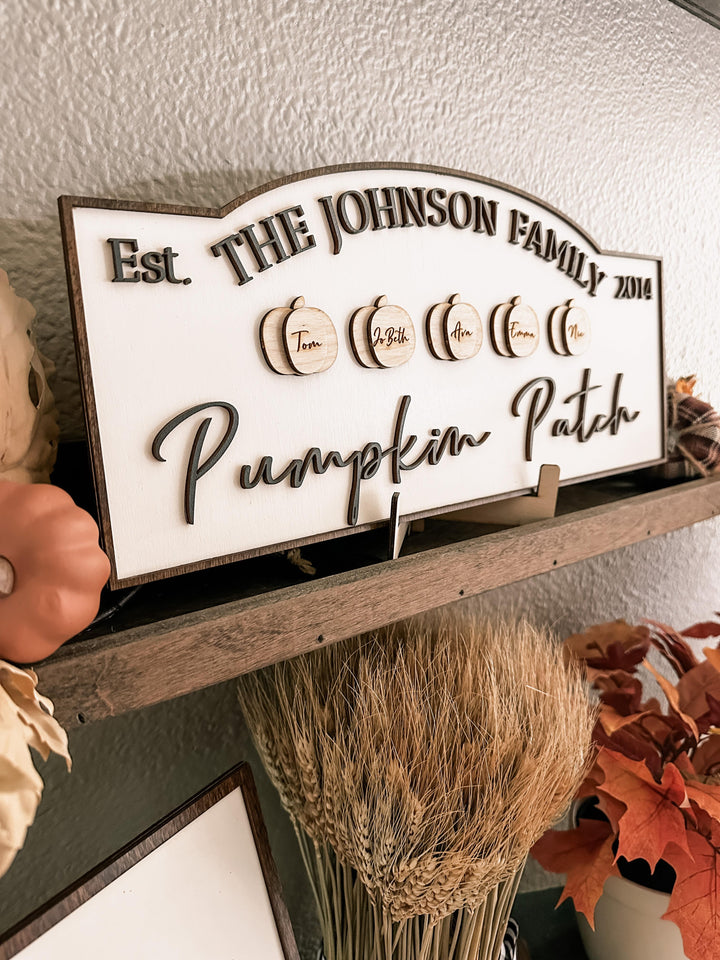 Custom pumpkin patch wall sign