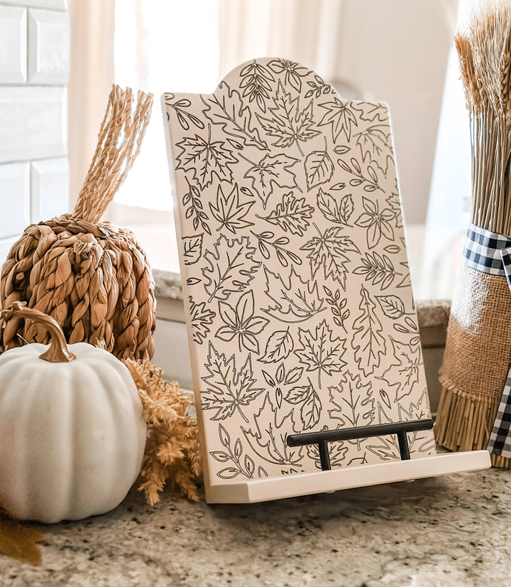 Fall leaf style cookbook holder