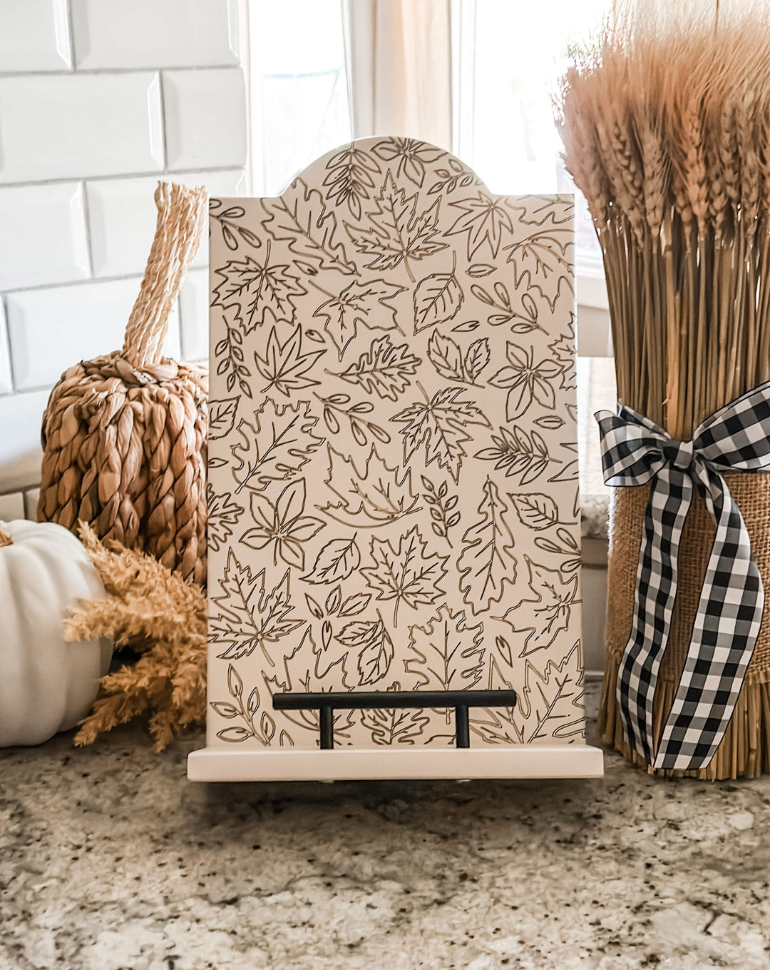 Fall leaf style cookbook holder